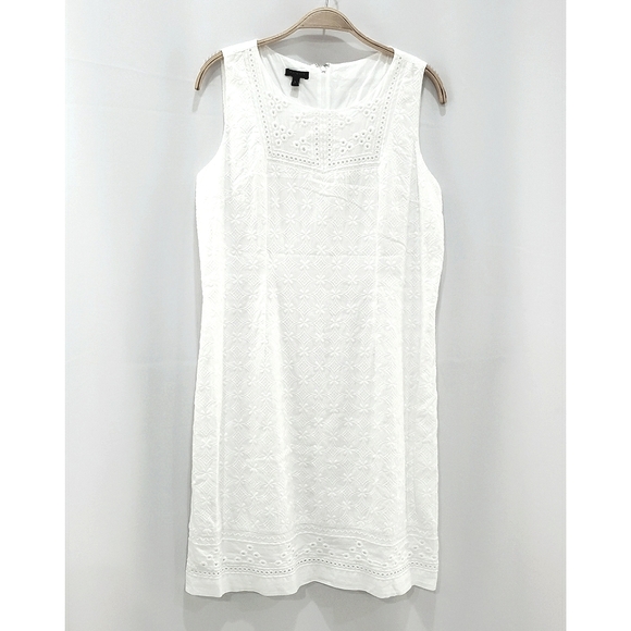 NEW Talbots Embroidered Eyelet Sheath Sleeveless White Dress sz 6P - Picture 5 of 16